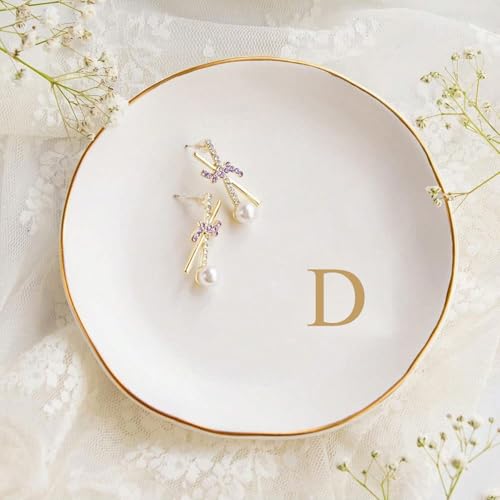 Ceramic Plates With Letter D, Milky White Kitchen Plates,Kitchen Dinnerware & Accessories For Wedding Gifts Souvenirs Housewarming Gifts Birthday Gift