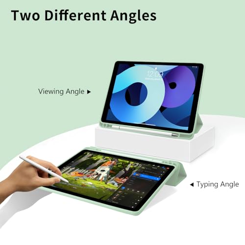 Coque transparente iPad Air 11 M4 vert anti-rayure avec porte-stylet - 3