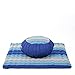 LEEWADEE Set da Meditazione con Fodera: Cuscino Zafu e Tappetino Zabuton per Yoga e Meditazione, materassino Tailandese in kapok Naturale, Blu