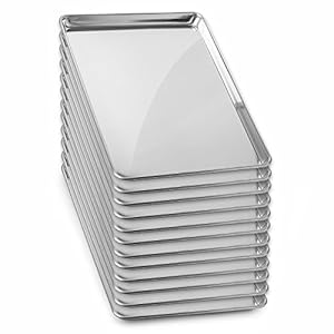 GRIDMANN 18″ x 26″ Commercial Grade Aluminum Cookie Sheet Baking Tray Pan Full Sheet – 12 Pans