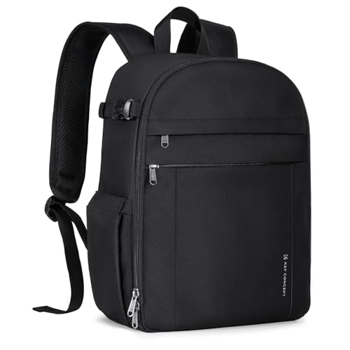 K&F CONCEPT Zaino per Fotocamera Compatto, Zaino Fotografico con Parapioggia,