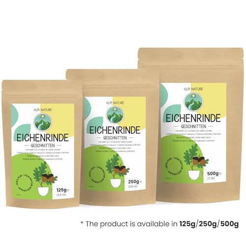 Alpi Nature Eichenrinde 500g, Eichenrinde geschnitten, Kräutertee, Eichenrindentee, Tee lose