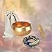 REGIS Tibetan Singing Bowl Set ， Mindfulness, and Stress Relief zen decor，Bowl Handcrafted in Nepal for Healing and Mindfulness (gold, 3 inch)