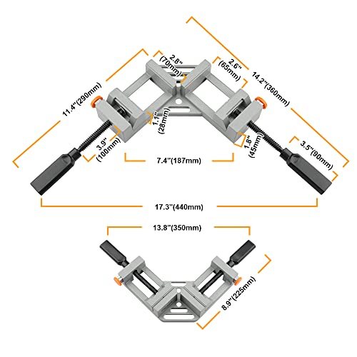 Hoteche 9-Inch Corner Clamp - Fast Adjustable 90 Degree Right Angle Clamp For Woodworking With 2.6" Max Opening #TOP1