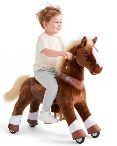 PonyCycle Modell Y Reitpferd auf Rollen | Braun | 3-4 Jahre | mit Bremse