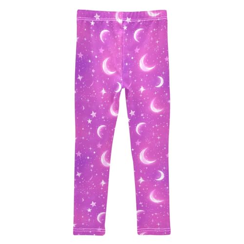 Girls Leggings Soft Toddler Ankle Length Bottoms Purple Moon Kids Dance Yoga Pants 4-10 Years2