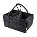 WUUDWALK Organizer Pannolini per Bambini,Pannolino Caddy Organizer,Borsa in Grigio scuro feltro con tasca con cerniera & Scomparti Rimovibili,per Armadio,Auto,Cameretta Cesta Neonato