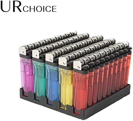 UR CHOICE Disposable Lighters - Multicolour Lighters with Adjustable Flame - Child Safe - Transparent Body, Long-lasting - Pocket-friendly Disposable Lighters - Available in Pack of 5, 20, and 50 (5)