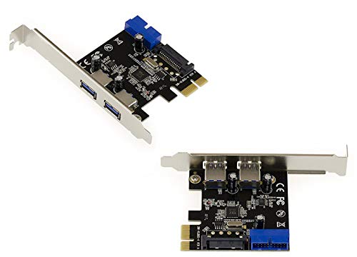 Kalea-Informatique Scheda Controller Da Pcie A Usb 3.0 Con 4 Porte 5G: 2 Esterne E 2 Interne (Presa Usb3 A 19 Pin). Con Chipset Via Vli Vl805