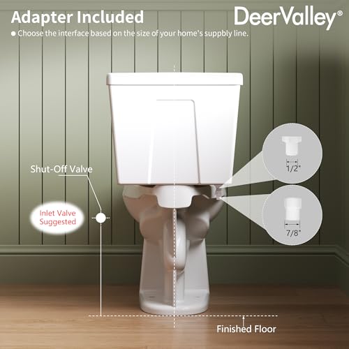 Image of 2-Piece Toilet 1.28 GPF Single Flush Elongated Chair Height Toilets MAP 1000g White 12 Inch Rough In Toilet Includes Soft Close Seat