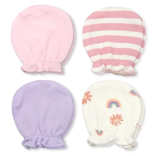 Fruit of the Loom Layette Collection - Scratch Mittens for Baby - 4-pack Rainbow