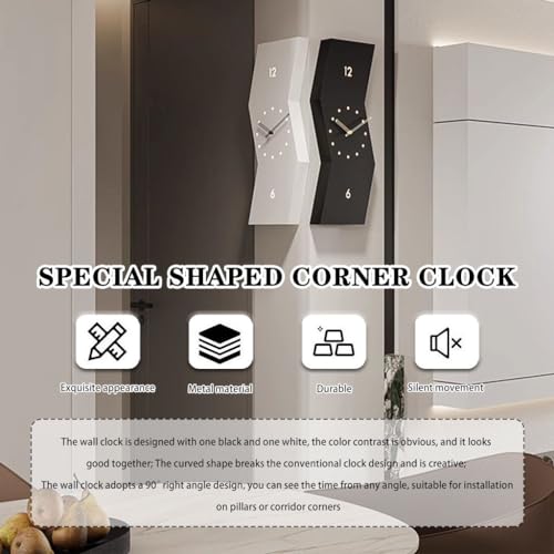 Horloge murale d'angle double face XJBTBA pour optimiser les piliers - 3