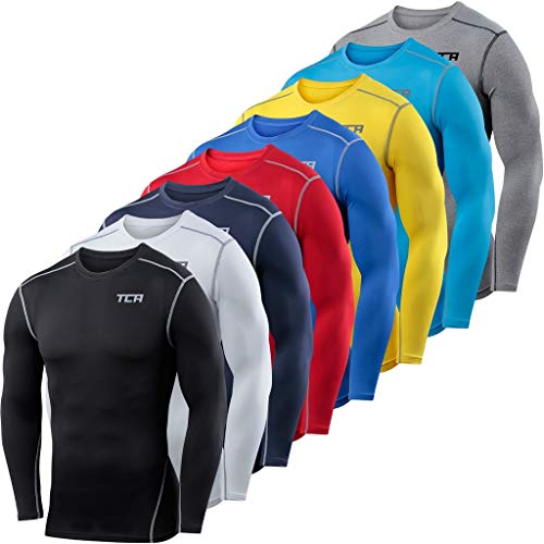 TCA Boys' Pro Performance Compression Shirt Long Sleeve Base Layer Thermal Top - Team Red, L Boy (10-12 Years) - Thumbnail 6
