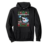 Shark Christmas Ugly Sweater Funny Shark Fishing Xmas Pullover Hoodie