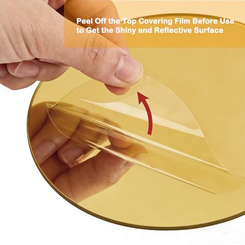 Midatul 12 Pcs 10 Inch Mirror Centerpieces for Tables Candle Plates Wall Wedding Table Baby Shower Party, Thickness 1.5 mm (Gold) by Midatul - Image 3