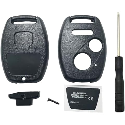 Horande No Cutting Replacement Key Fob Cover Case fit for Honda Pilot Civic 2008-2013 CR-V Accord Fit Odyssey Ridgeline CR-Z Keyless Entry Key Fob Shell Cover
