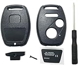 Horande No Cutting Replacement Key Fob Case fits for Honda 2011 Civic 2008-2013 CR-V Accord Fit Odyssey Pilot Ridgeline CR-Z Key Fob Shell Cover Blank