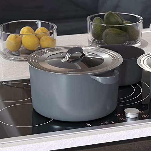 Miniatura 6 de Wishdirect Tapa Universal Para 21 31 Cm Sartenes, Ollas, Cacerolas Y Woks, Tapa De Cristal Con Borde De Acero Inoxidable, Cubierta Universal De Ollas Con Mango De Silicona Resistente Al Calor, Negra