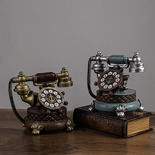 Téléphone fixe décoratif modèle à cadran antique pour bureau - 5