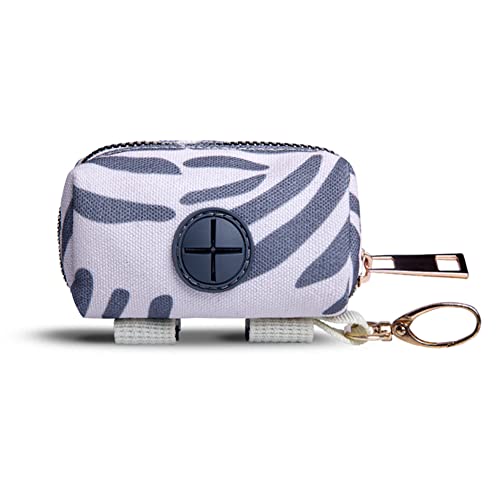 Image of Love Dream Dog Poop Bag Holder Leash Attachment, Pet Waste Bag Dispenser, Fits Any Dog Leash for Waiking Running and Hiking (Grey Stripe)