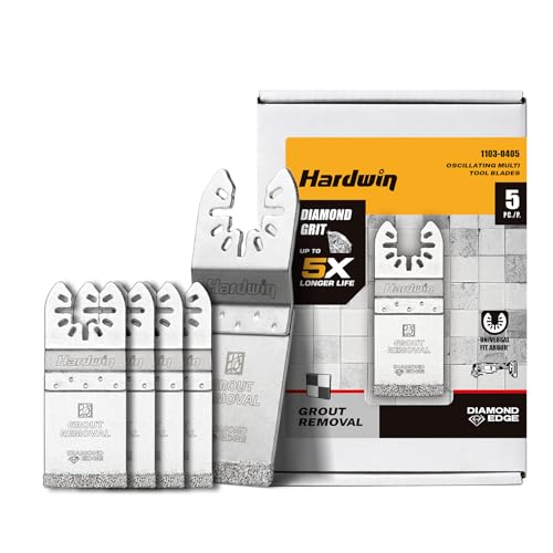 HARDWIN 5-Pack Diamond Grit Oscillating Multi-Tool Blades for Grout Removal