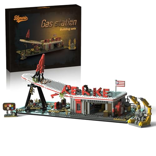 Gas Station Building-Bricks Set - Game and TV Series Scenes Modular Collection Kit with Minifigures 1768 Pcs Building Set for Adults & Teen & Movie and Game Lovers