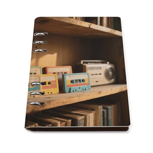 Couverture élégante en cuir PU pour ce classeur A5 rétro à cassette