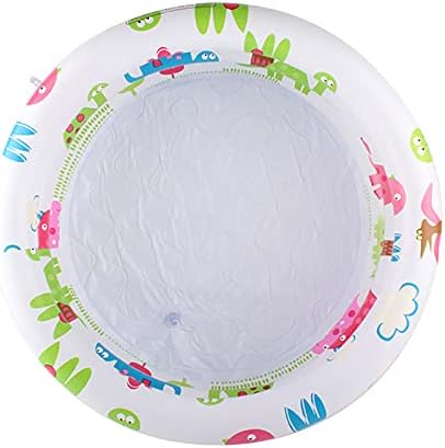 Paddling Pool for Babies Small Cute Swimming Pool with Cartoon Patterns 3 Ring Kids Pool Float Lounger Durable Inflatable Pool for Indoors, Outdoors, Gardens, Backyard, 60 X 60 X 25cm, Multi-Colored