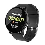 bileklik altin nazar boncuklu  wewa98698 W8 Farbdisplay Herzfrequenz Fitness-Monitor Armband Schrittzähler Smart-Armband Intelligente Uhr Geschenk für Familie schwarz