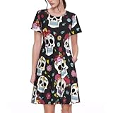 Design polyvalent et élégant : cette robe t-shirt décontractée à manches courtes est conçue pour être associée sans effort avec des sandales, des baskets ou des talons, ce qui la rend adaptée à une variété d'occasions, des sorties décontractées aux événements semi-formels. Le style polyvalent vous garantit un look tendance et chic.