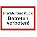 Produktbild Komma Security Privatgrundstück Betreten verboten Schild 30 x 20 cm Hinweisschild Grundstück Verbotsschild - Betreten verboten Warnhinweis widerrechtlich betreten Abschreckung Prävention