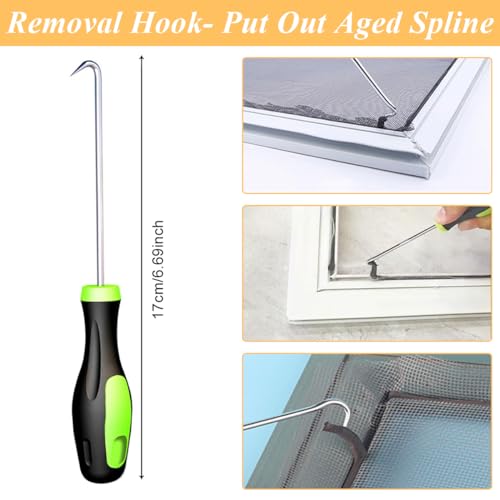 Image of Serplex Spline Roller Tool, Dual-Head Mosquito Mesh Repair Kit | Seats Spline Neatly, Helps Repair Loose Mesh Edges, Dual Heads for Window and Door Frames, Handheld Design
