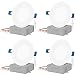 JULLISON LED Recessed Low Profile Slim Panel Light with Junction Box, Air Tight, 4 inch, 9W, 550 Lumens, 5000K Daylight White, CRI80+, Dimmable, cETLus - Listed, Energy Star Certified - 4 Packs