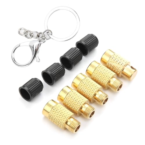 Image of 4‑in‑1 Tire Deflator Tool Kit, Portable Tyre Deflation Valve Tools, Copper Tire Pressure Relief Tire Bleeder Valve for Offroad Vehicles with Valve Keychain