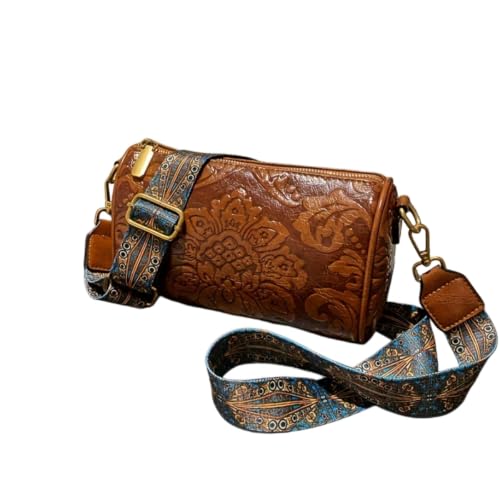Bolso bandolera cilíndrico vintage para tus paseos y planes urbanos