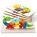 YySiRui 6 Pack Wooden Animal Toddler Puzzles for Kids Ages 3-5, Baby Montessori Toys for Kids Age 2 3 4 5 6 Years, 6 Animal Patterns Learning Jigsaw Toys for 3 Year Olds for Girl Boy Ideal Gift