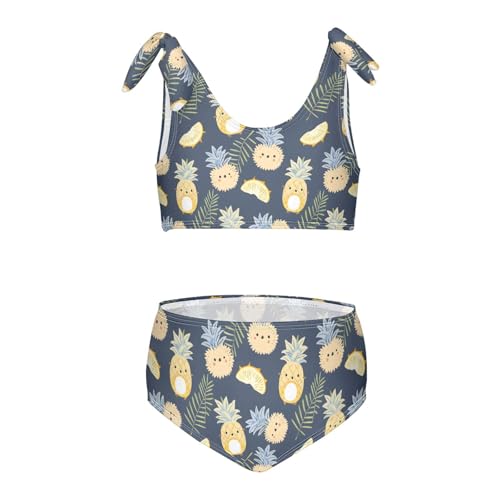 Pineapples Girls Two Piece Tankini Swimsuits Beach Swimwear Set Summer Bathing Suits, 7-8T