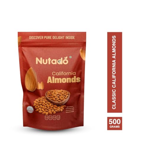 Image of NUTADO Premium California Almonds 500g | Whole Natural Badam Giri | High Protein, High Fibre & Vitamin E | Crunchy Healthy Dry Fruits | Daily Nutrition