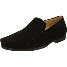 Ambisius APT357-2 Mens Basic Vamp Loafer Slip-On Black Grain