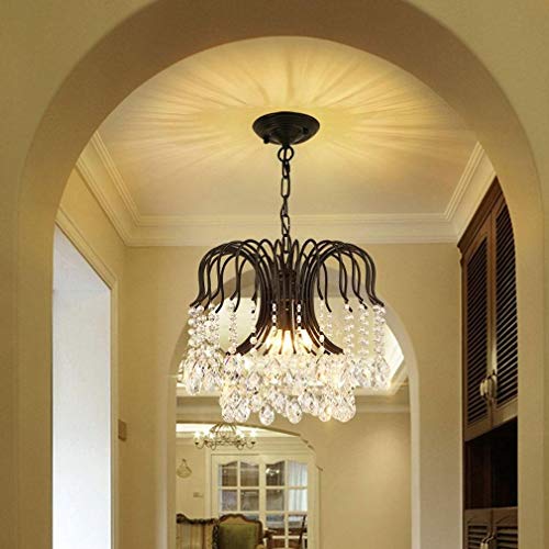 Lustre en cristal réglable 60W avec douille E14 industrielle rétro