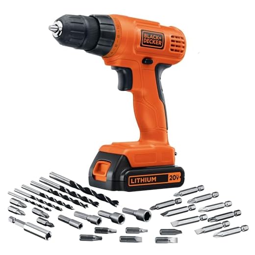 BLACK+DECKER 20V MAX* POWERECONNECT Cordless Drill/Driver + 30 pc. Kit (LD120VA)