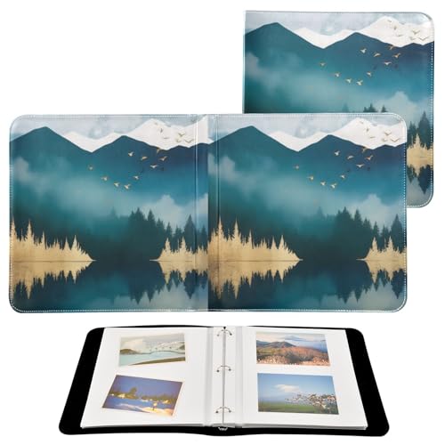 Álbum de Fotos Autoadhesivo DIY Scrapbook Álbum Montaña Bosque Dorado 3 Anillos 40 Páginas 8x10 para Recuerdos miniatura 2