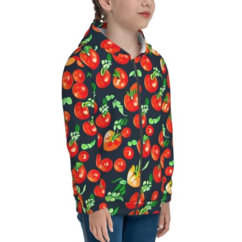 Tomatoes Kid Hoodies Boys Zip Up Sweatshirts Girls Pullover with Pocket4