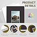Mat Board Center, Pack of 5 Bevel Cut 8x10 Black Mat for 4x6 Photo with White Core Matte Set, Includes 5 Acid Free Mats, 5 Backing Board and 5 Clear Bags