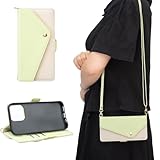 case for AQUOS sense9 SH-53E SHG14 SH-M29カバー アクロス センス9ケース 手帳型 かわいい おしゃれ ショルダー 斜めがけ ストラップ スタンド機能付き 財布型 マグネット付き カード収納 耐衝撃 全面保護 (B3-グリーン 緑, に適用するAQUOS sense9（SH-53E/SHG14/SH-M29）)