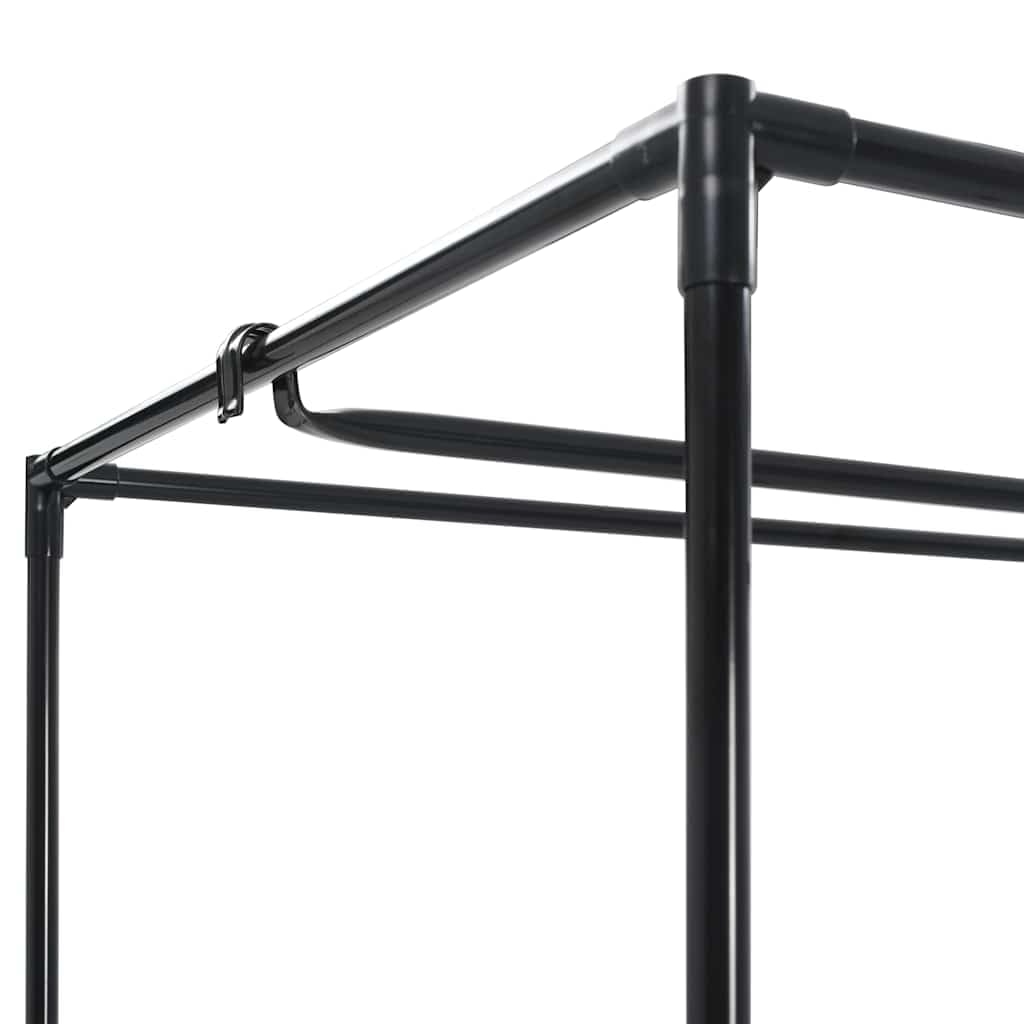 Garderobe Kleiderbehälter 2 STK. Kleiderschränke Schwarz 75×50×160 cm mit Eisenrahmen und Stoffbezug für staubfreie Aufbewahrung