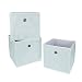 SbS Collapsible Foldable Fabric Storage Boxes, Cubes, Bins, Baskets. Mint Green Leaf pattern (3 Pack). Each Storage Bin Measures 11 inches on all sides