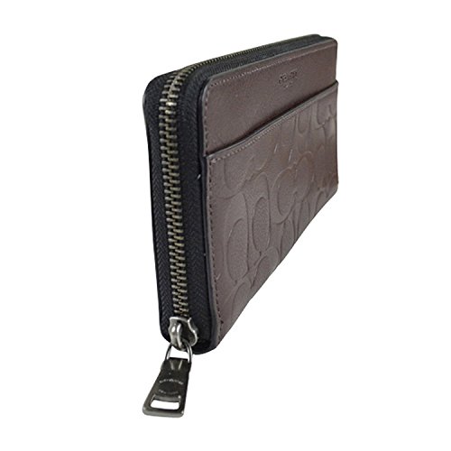 COACH Men's Signature Leather Zip Around Wallet #TOP24