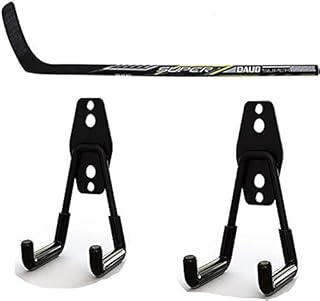 Hockey Stick Holder, Hockey Stick Bracket , Hockey Stick Rack Holder, Hockey Stick Hange, Hockey Stick Display, Display &Storage Hanger Great for And Home Or Office Wall Space Saving, No Stick, 2Pcs