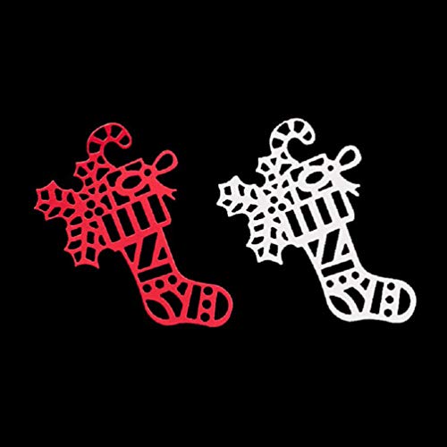 Meslio 4Pcs Christmas Metal Cutting Dies For Card Making, Cut Die Stencil Template Mould For Diy Scrapbook Embossing Album Paper Card Craft (Christmas Tree,Snowman,Stocking,Greeting Word) #TOP6